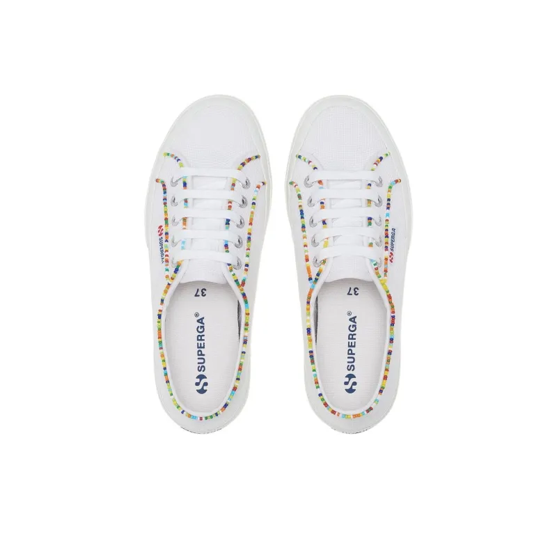 SUPERGA 2750 MULTICOLOR BEADS Low-Top Skateboard Shoes Women's White-2