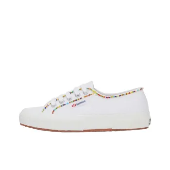 SUPERGA 2750 MULTICOLOR BEADS Low-Top Skateboard Shoes Women's White