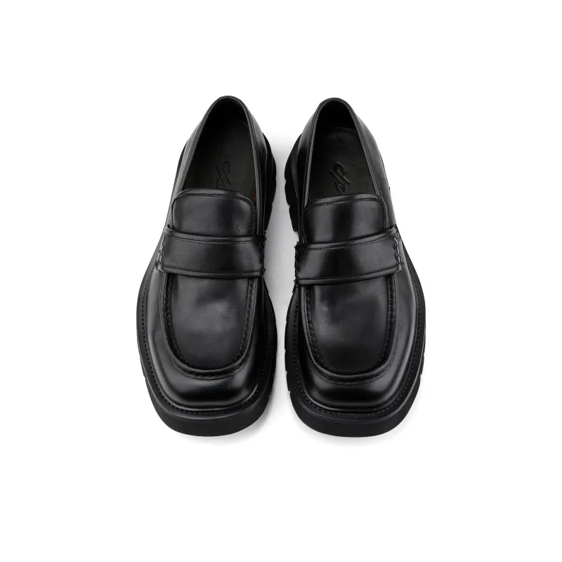 HANQIAORIJI Black Blood Series Loafers Unisex Black-4