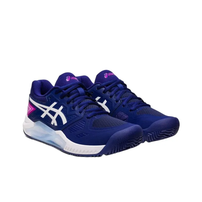 Asics Gel Challenger 13 Anti Slip Wear Resistant Low Top Tennis Shoes Women's Blue White-1