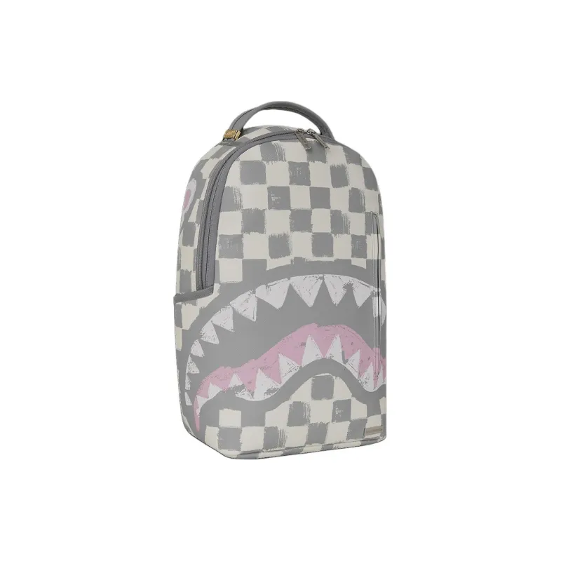 SPRAYGROUND Artificial Leather Backpack Unisex Gray White-1