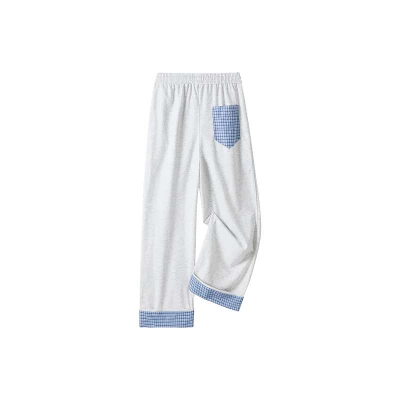 UPZCY Casual Pants Unisex White Heather Gray-1