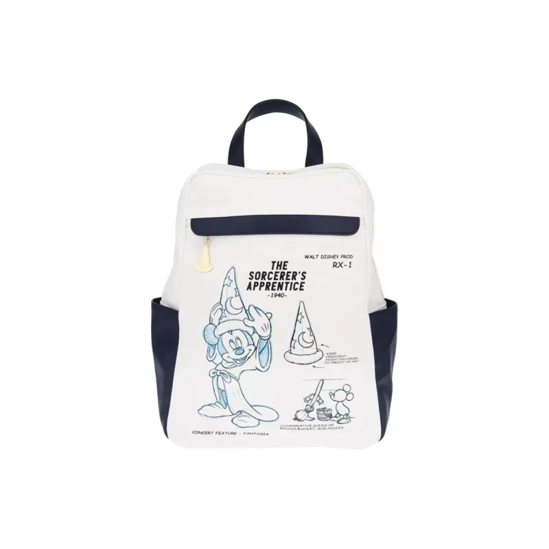 Disney Mickey Series Canvas Backpack Women's White & Blue-0