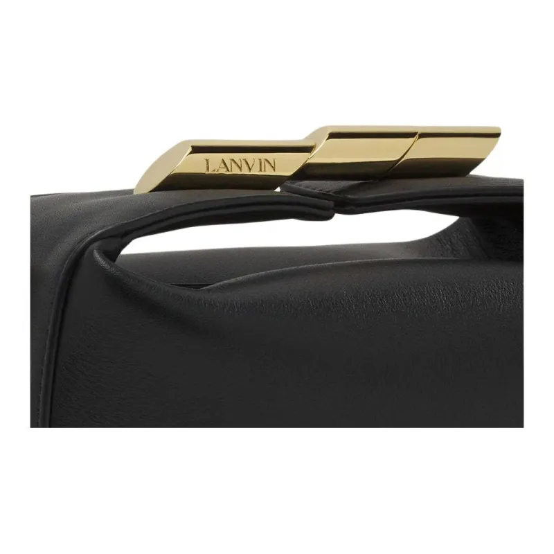 Lanvin Calfskin Shoulder Bag Crossbody Bag Handbag Women's Black-4
