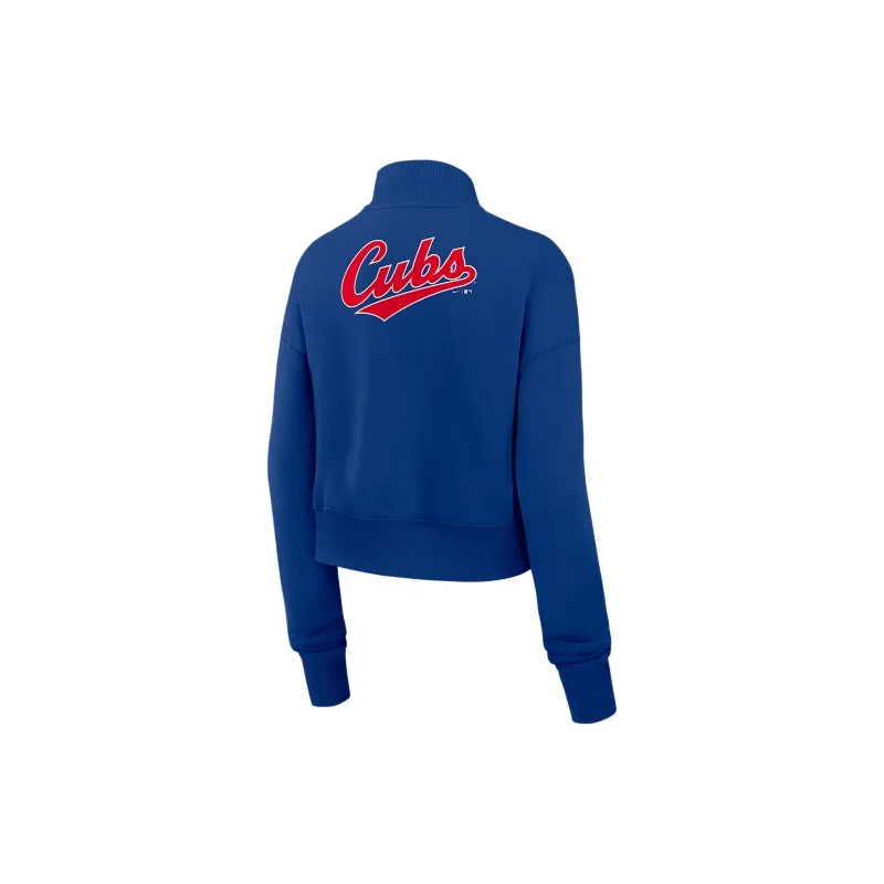 Nike Chicago Cubs Cooperstown Phoenix Women's Nike Mlb Cropped 1/2 Zip Crew-1