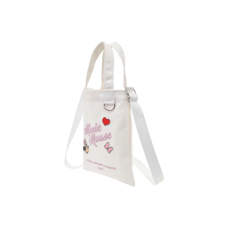 Disney Polyester Tote Bag Shopping Bag Shoulder Bag Handbag Small Size Women's White-1