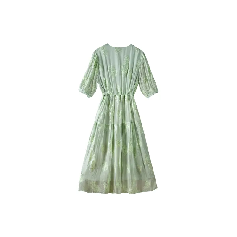 To The West Short-Sleeved Dresses Women's Green-1
