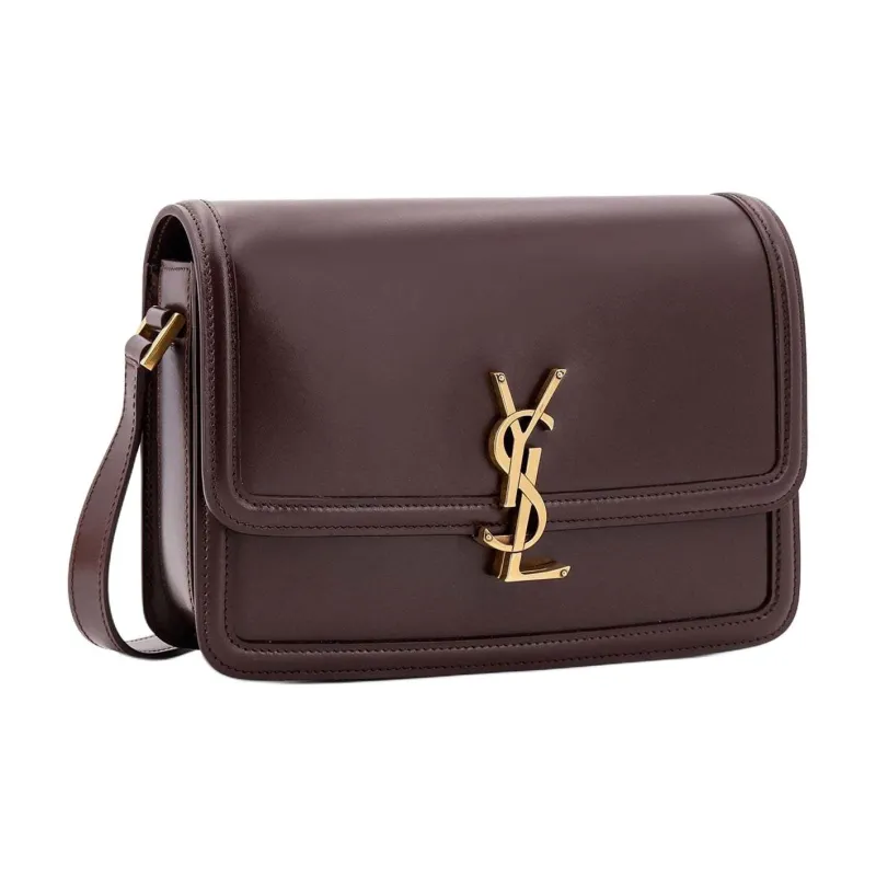 SAINT LAURENT Leather Crossbody Bag, Shoulder Bag Women's Brown-1