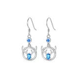Deer Hoop Earrings[Blue Diamond Style]