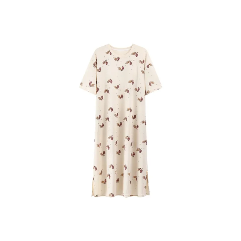 XISHE Nightgown Women's Light Yellow-0