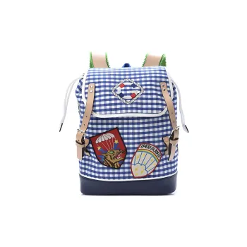GUCCI Canvas With Leather Backpack Kids' Blue/White