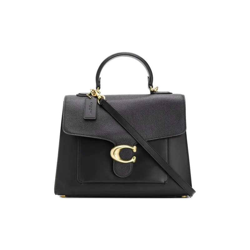 COACH Tabby Refined Leather With Pebbled Leather Shoulder Bag Crossbody Bag Handbag Large Size Women's Black-1