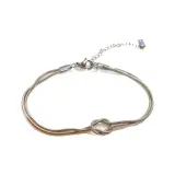 Snake Chain Couple Knot Bracelet in Silver