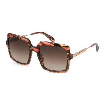 Police Acetate Square Sunglasses Women's Tortoiseshell