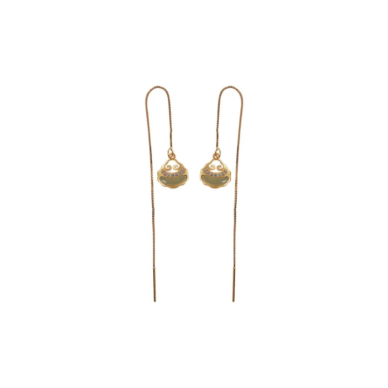 Royal Heaven's Choice Earrings Green Jade Unisex-0