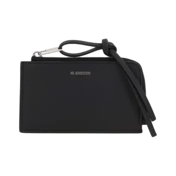 JIL SANDER Cow Leather Key Pouch Men's Black