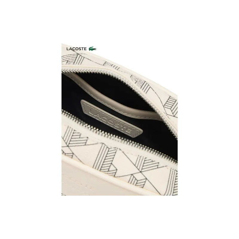 LACOSTE PVC Shoulder Bag, Crossbody Bag Men's White-3