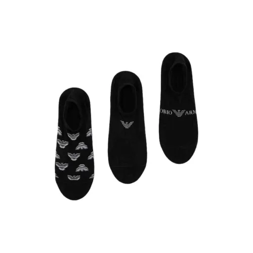 EMPORIO ARMANI SS25 No Show Socks Men's 3 Pack Black