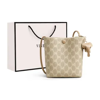 VINEY Synthetic Leather Shoulder Bag Crossbody Bag Cell Phone Pouch Regular Women's Apricot