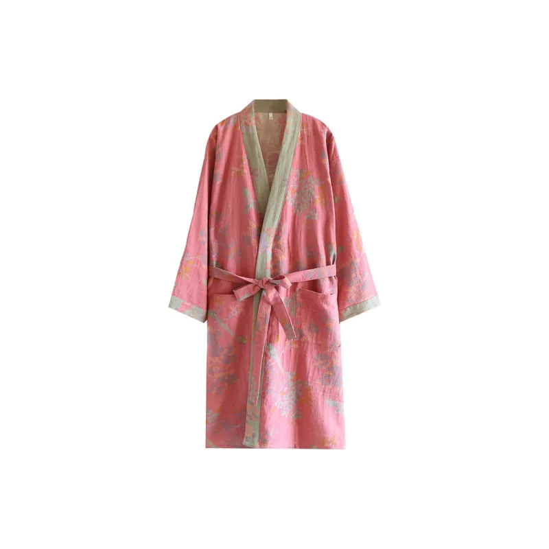 ALPLUME Bath Robes Women's Pink Green With The Fragrance Of Birds And Flowers-0