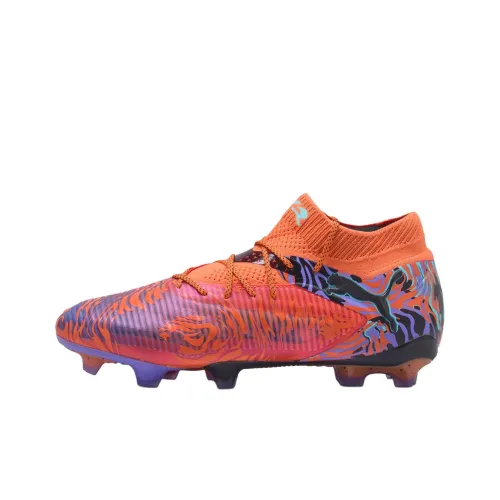 PUMA FUTURE 8 FG Rubber Long Studs Anti Slip Wear Resistant Soccer Shoes Unisex Orange Purple