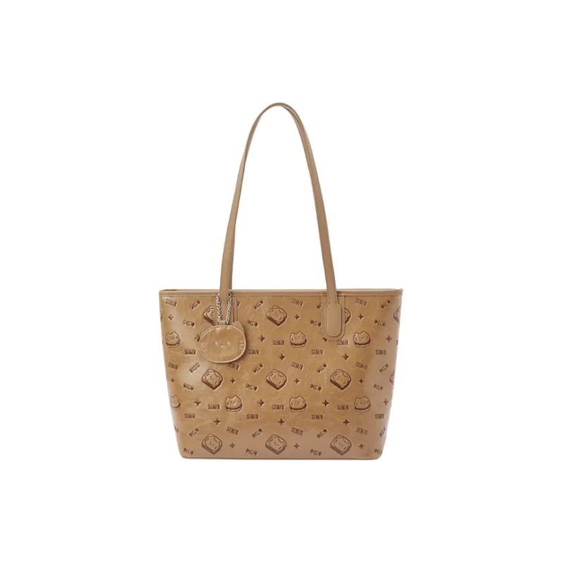 SEM/R Kitten Sketch PU Tote Bag, Shopping Bag, Shoulder Bag Large Size Women's Multicolor-10