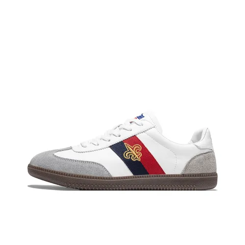 NFL Training Classic New Orleans Saints Low Top Skateboard Shoes Unisex White Gray