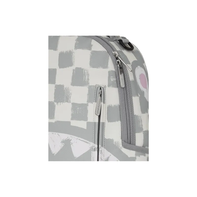 SPRAYGROUND Artificial Leather Backpack Unisex Gray White-5