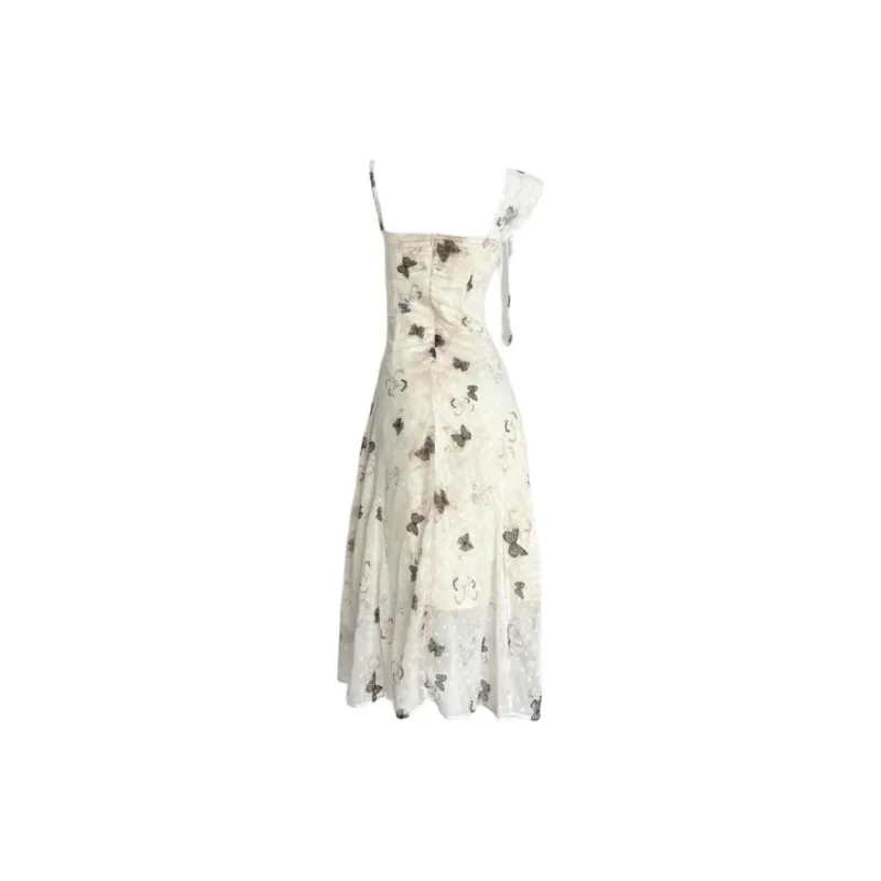 PAIN OR PLEASURE Slip Dress Women's Beige Yellow-1