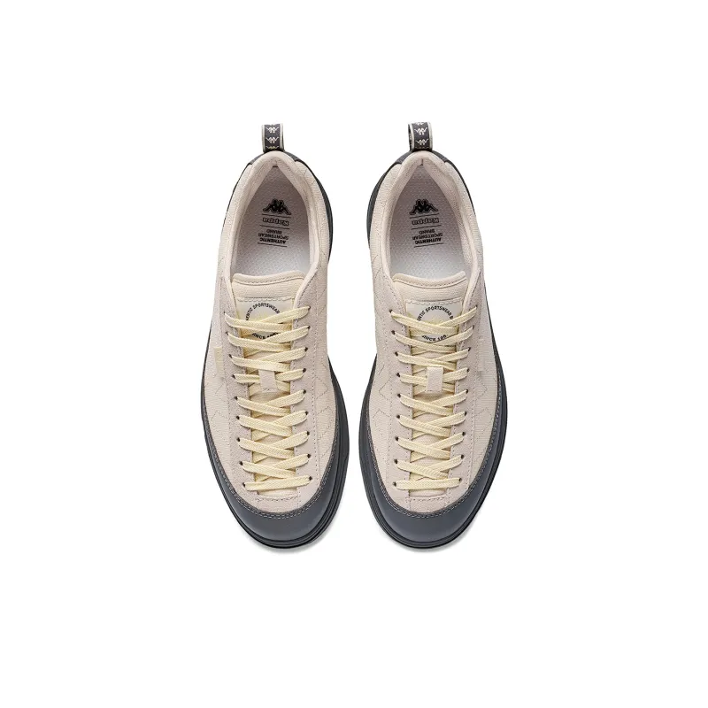 Kappa Keeper Anti Slip Wear Resistant Low Top Skateboard Shoes Unisex White Gray-3