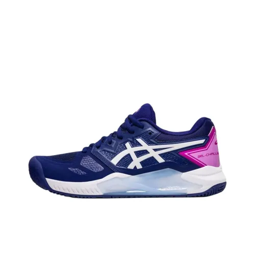 Asics Gel Challenger 13 Anti Slip Wear Resistant Low Top Tennis Shoes Women's Blue White