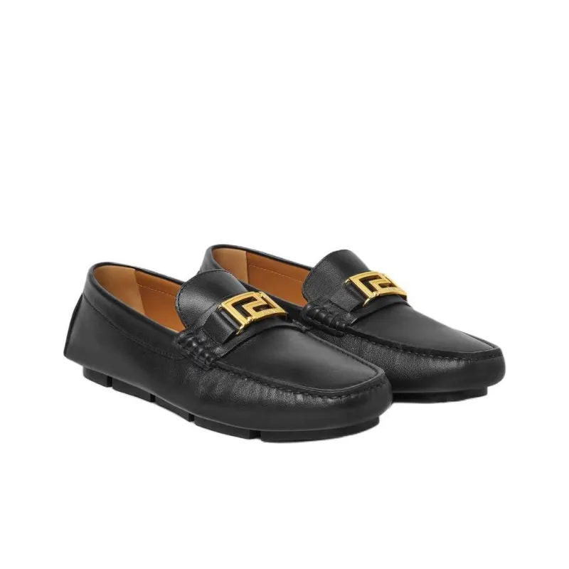 FANSIZHE Greca Loafers Men's Black-2