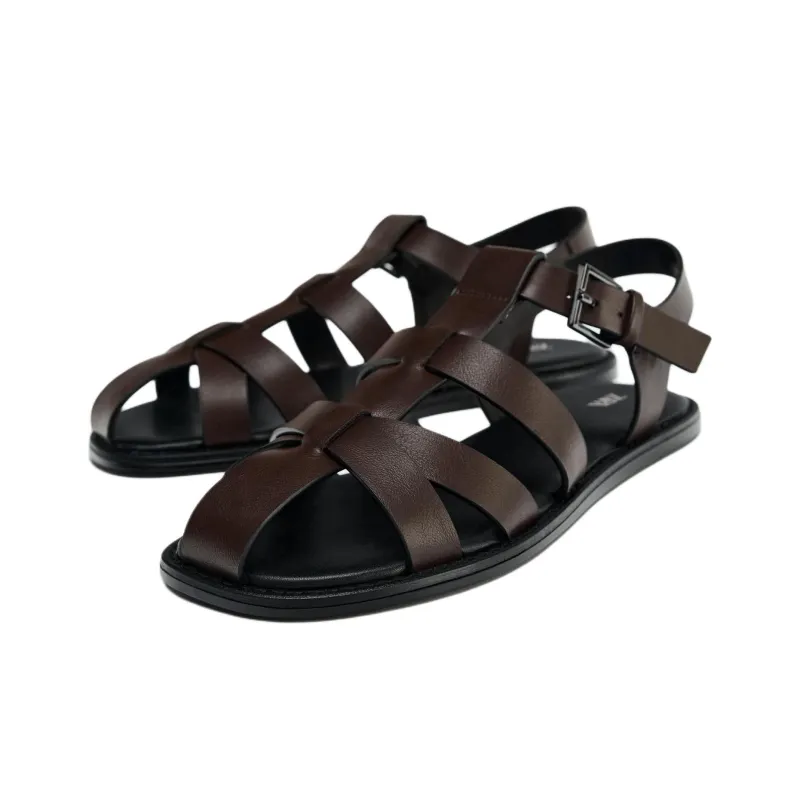 ZARA Roman Sandals 1.5cm Women's Brown-2
