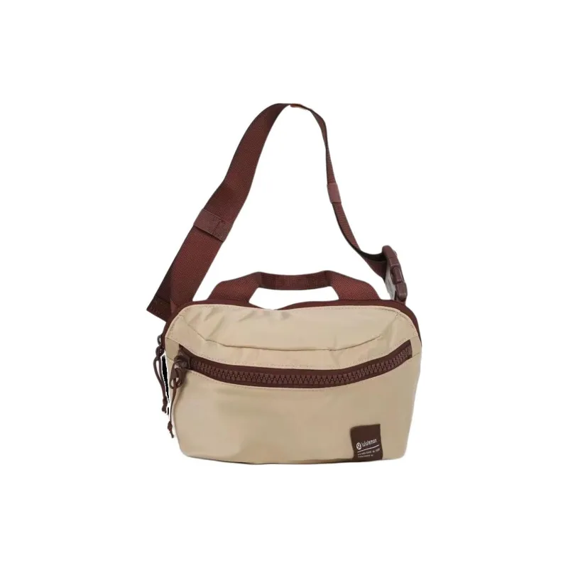 Lululemon Waterproof Nylon Fabric Sling Bag, Fanny Pack Unisex Trench & Brown & Earth Tone-1