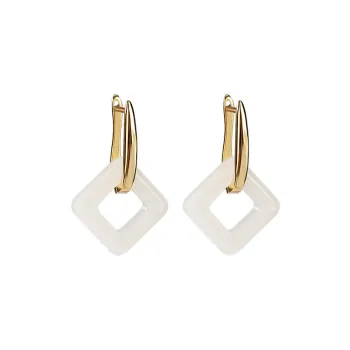 Royal Heaven's Choice Earrings White Jade Unisex