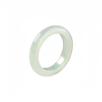 MY WORLD BEGINS AND ENDS WITH YOU Hetian Jade Rings Pale Greenish White Jade Unisex