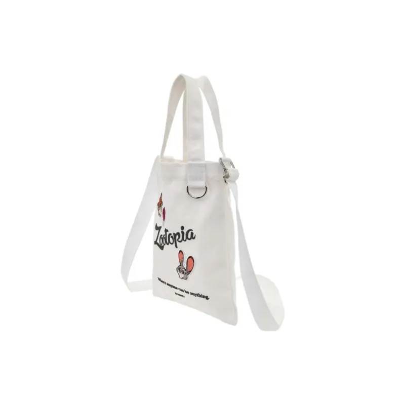 Disney Polyester Tote Bag Shopping Bag Shoulder Bag Crossbody Bag Handbag Small Size Women's White-1