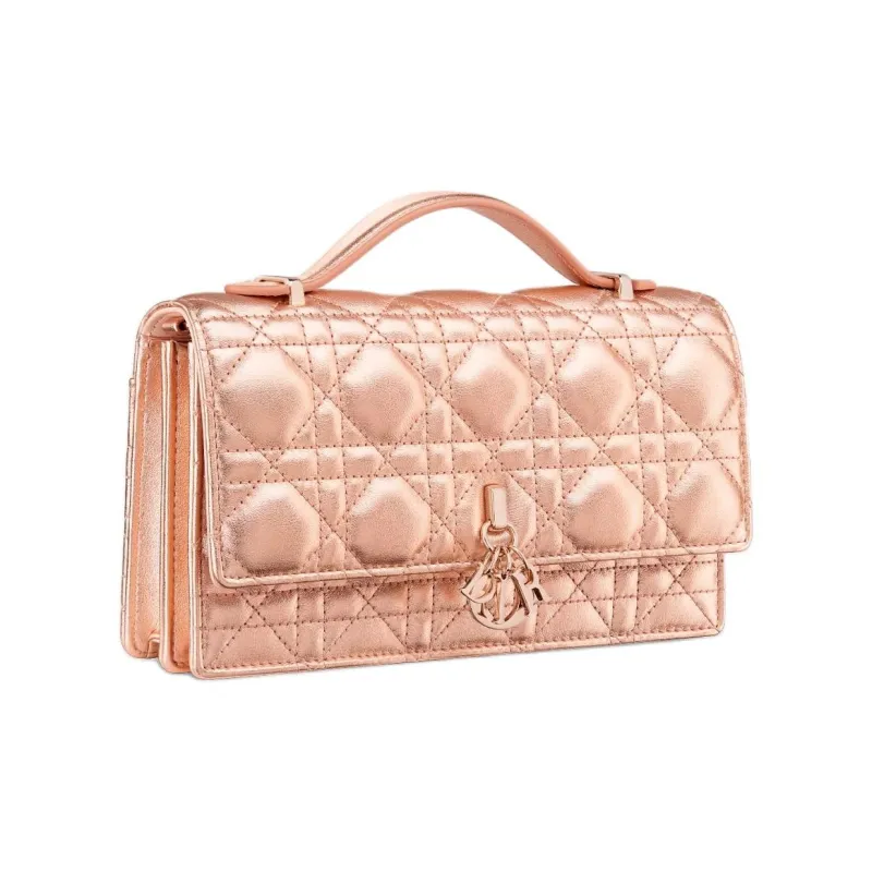 DIOR My Dior Calfskin Shoulder Bag Crossbody Bag Handbag Mini Women's Metallic-2