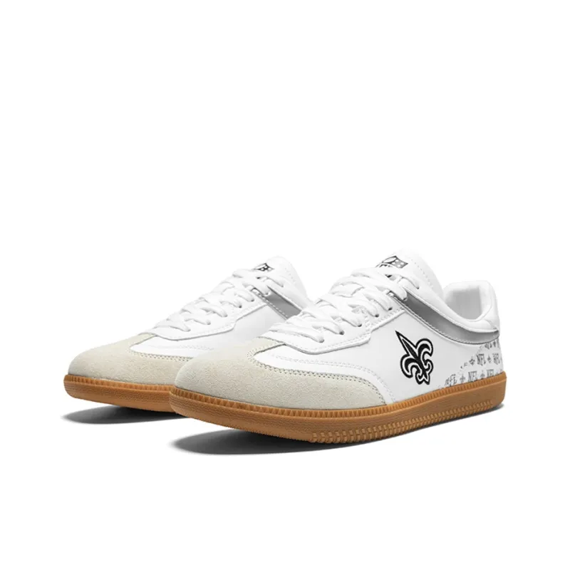 NFL Training Classic New Orleans Saints Low Top Skateboard Shoes Unisex White Black-2