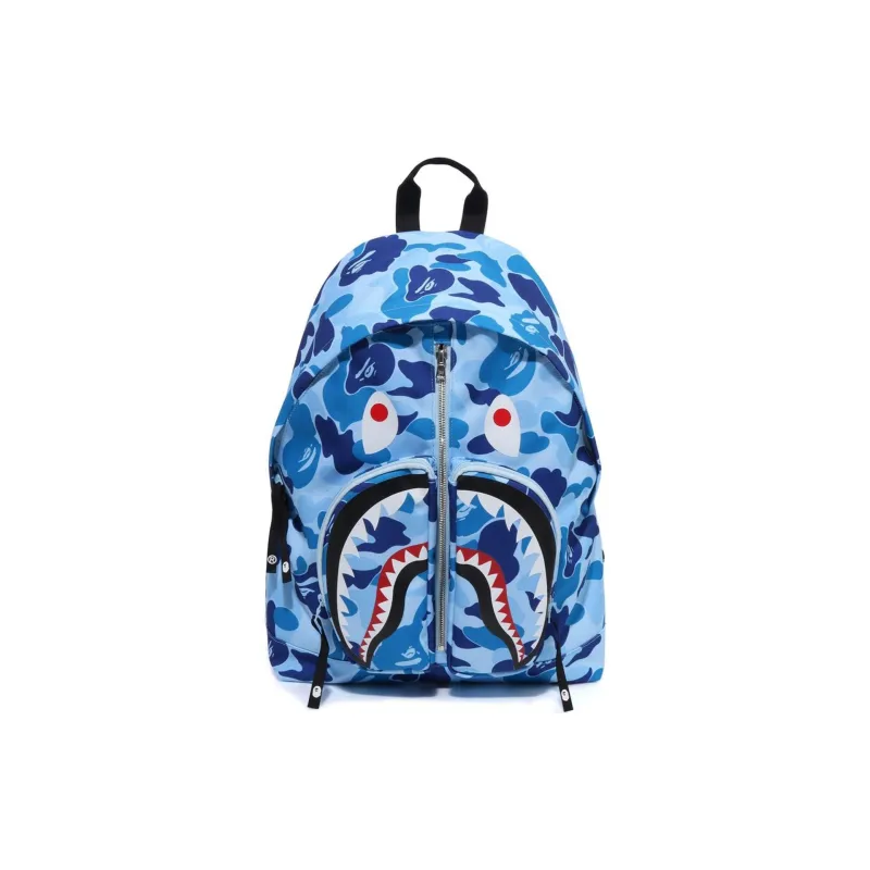 A BATHING APE Polyester Backpack Unisex Camouflage Blue-0