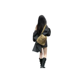 DOSOHEB Skirt Set Women's Black Plaid