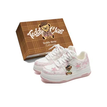 Teddy Bear Collection Slip Resistant Height Increasing Low Top Skateboard Shoes Women's