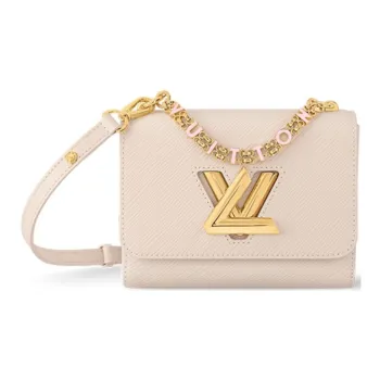 LOUIS VUITTON Twist Cow Leather Portable Crossbody Bag Shoulder Bag Women's Quartz Pink Red & Beige