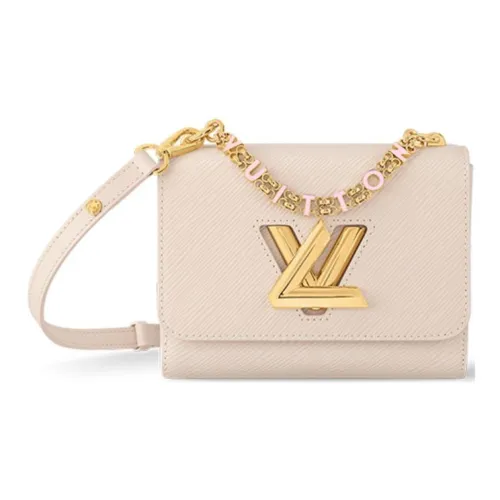 LOUIS VUITTON Twist Cow Leather Portable Crossbody Bag Shoulder Bag Women's Quartz Pink Red & Beige