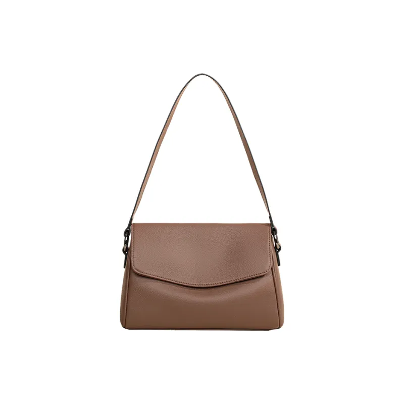 VINEY Cow Leather Shoulder Bag Crossbody Bag Medium Size Women's Chocolate-2