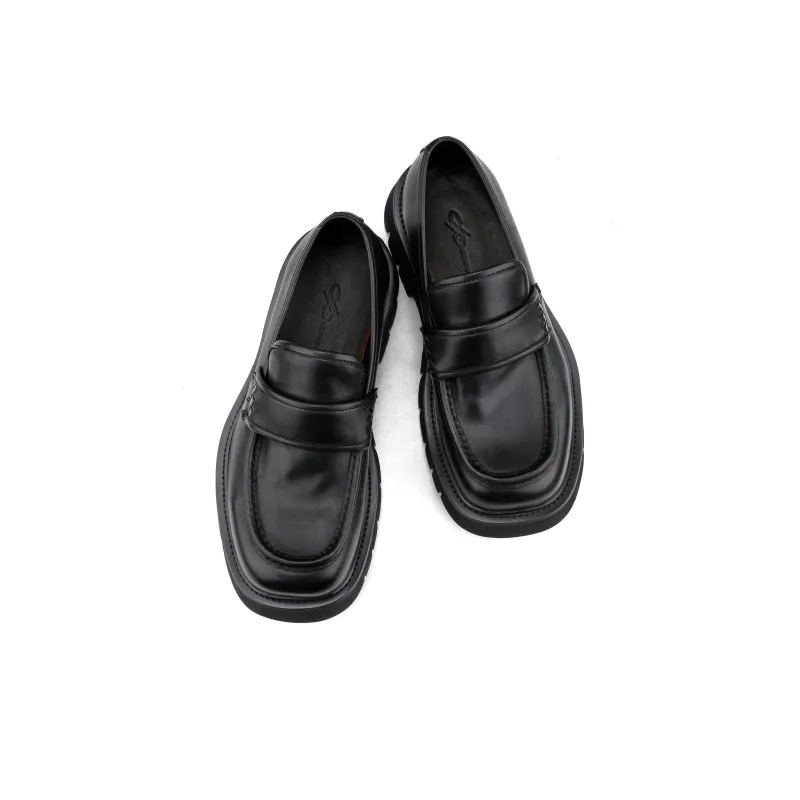 HANQIAORIJI Black Blood Series Loafers Unisex Black-3