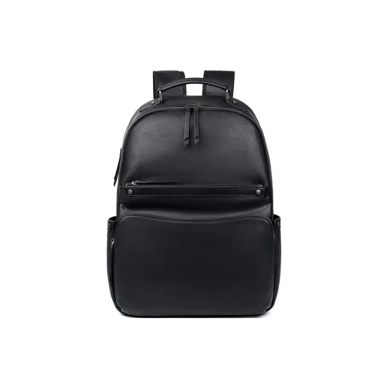 LARTIGENT Cow Leather Backpack Regular Men's Black-0