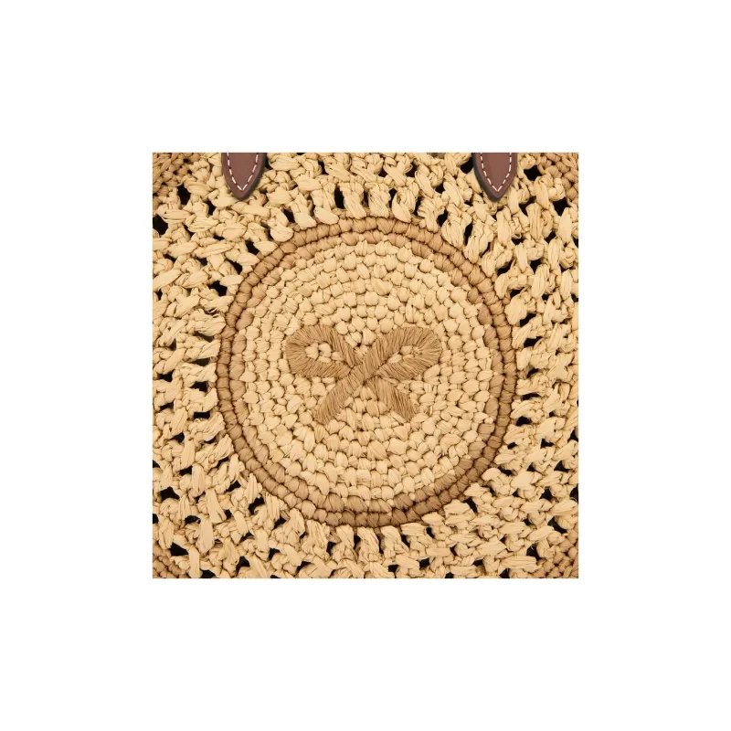 Anya Hindmarch Raffia Shoulder Bag Crossbody Bag Handbag Small Size Women's Beige-4