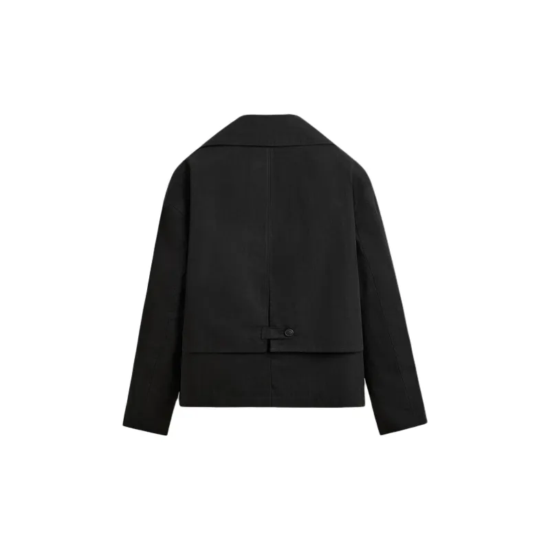 ZARA Trench Coats Men Black-1