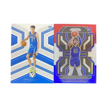 PANINI 2023 Thunder Chet Rising Stars 2022 Warriors Kuminga Tricolor Fold Sports Cards 2 Pcs